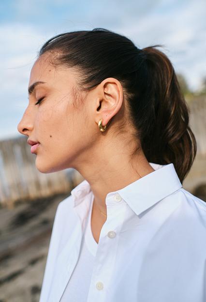 Tom Wood Chunky Hoops Small Gold